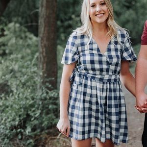 ASOS gingham blue dress